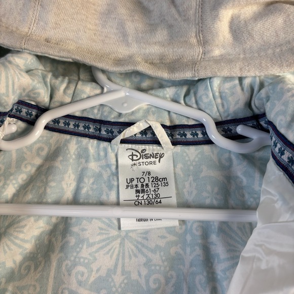 Disney Puffer Vest Girls 7/8 White Frozen Quilted Hooded Jacket Elsa & Anna - Picture 5 of 10